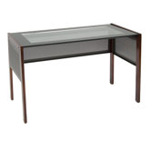 Office Line Main Desk with Pewter Keyboard Shelf