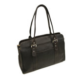 Ladies Buckle Business Tote in Chocolate