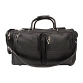 Traveler 20" Leather Travel Duffel with Pockets on Wheels