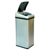 13 Gallon Rectangular Extra-Wide Opening Touchless Trash Can in Brushed Stainless Steel