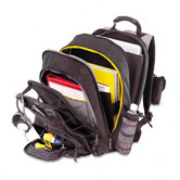 CityGear Chicago Notebook Backpack, Nylon, 15 x 18-3/4, Black/Gray/Yellow