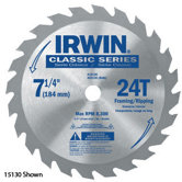 SPRINT&reg; 25130 7 1/4" X 24 Tooth X Universal Circular Saw Blades For Wood (Bulk Packaging)