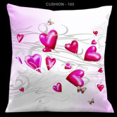 Valentines Pillow with Pale Pink Hearts