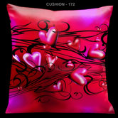 Valentines Pillow with Black Scrolls
