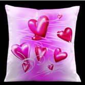Valentines Pillow with Floating Hearts