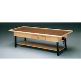 Manual Hi-Lo Upholstered Treatment Table with Shelf