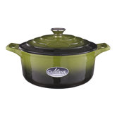 Cast Iron 24cm Round Casserole in Olive Green