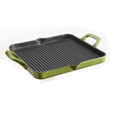 Cast Iron Rectangular Grill Pan in Olive Green