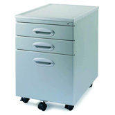 MP-01 Mobile File Cabinet with Two Drawers in Light Grey