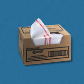 21" Food Service Towel in White and Red