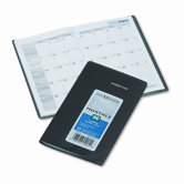 14-Month Unruled Monthly Planner, 3-3/8 x 6-1/16, Black, 2013