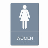 Ada Sign, Women Restroom Symbol with Tactile Graphic