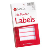 File Folder Labels, 9/16"x3-7/16", Coral