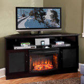 61" TV Stand with Curved Electric Fireplace