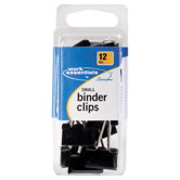 Small Binder Clip, Scratch Resistant, 12 per Pack, Black