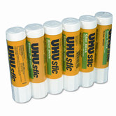 Stic Permanent Clear Application Glue Stick, 6/Pack