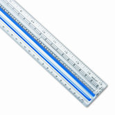 Data Processing Magnifying Plastic Ruler, 15", Clear/Blue Outline Panel