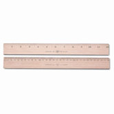 Budget Metric Wood Ruler, Single Metal Edge, 12", Clear Lacquer Finish