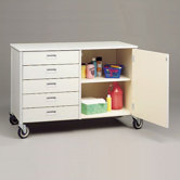 Five Drawer Storage Cabinet with Shelf