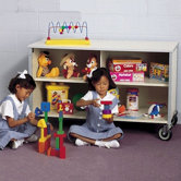 Four Cubby Rolling Storage Cabinet