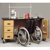 Wheelchair Accessible Deluxe Mobile Science Lab Station with Sink and Storage Compartments