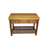 Ouachita Prep Table with Butcher Block Top