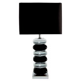 Pair of Table Lamp in Black / Black Chrome