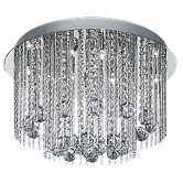 Modern Eight Light Semi Flush Mount in Chrome