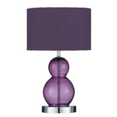 Pair of Oshka Table Lamps in Purple / Chrome