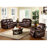 Sedona Reclining Italian Leather Sofa and Chair Set