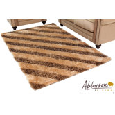 Destiny Brown Striped Shag Rug