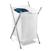 Folding Hamper with Cover in Chrome