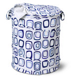 Large Patterned Pop Open Hamper in Blue