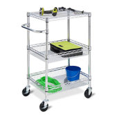 Three Tier HD Urban Rolling Cart in Chrome