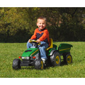 John Deere Farm Tractor and Trailer Ride-On Toy