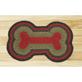 Burgundy/Olive Dogbone Novelty Rug