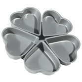 4" Non-Stick Linked Heart Pan (Set of 5)