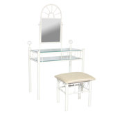 Vanity and Upholstered Bench in White