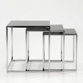 meribel Nest of Tables in Black Glass