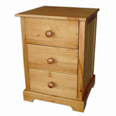 Bedroom Atlantic 3 Drawer Bedside Table