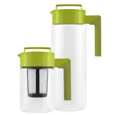 Flash Chill Iced Tea Maker and Pitcher with Silicone Handle in Olive