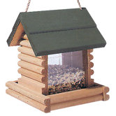 2.75 Lb Capacity Hanging Log Cabin Bird Feeder