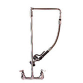 Two Handle Wall Mount Pre-Rinse Bar Faucet with Wall Bracket