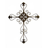 Tall Metal Cross Wall Art in Rustic