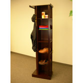 Simply Modern Mirrored Storage Shelf in Rich Mahogany