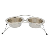 Aruba Elevated Arched Metal Dog Double Diner