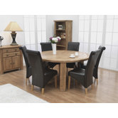 Danube Round Table in Weathered Solid Oak - 156cm with Chairs