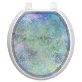 Classic Toilet Seat Applique with Blue Sponge Design
