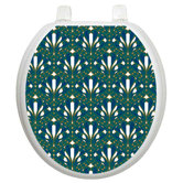 Classic Toilet Seat Applique with Peacock Feathers Design