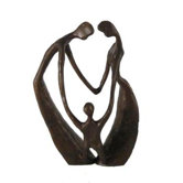 Family of Three in Cast Bronze